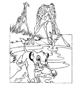 A coloring page of the lion king